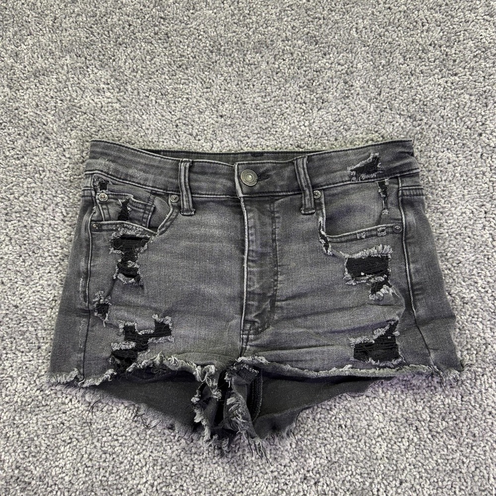 American Eagle Outfitters Shorts Womens 6 Gray Hi Rise Shortie Cutoff Denim